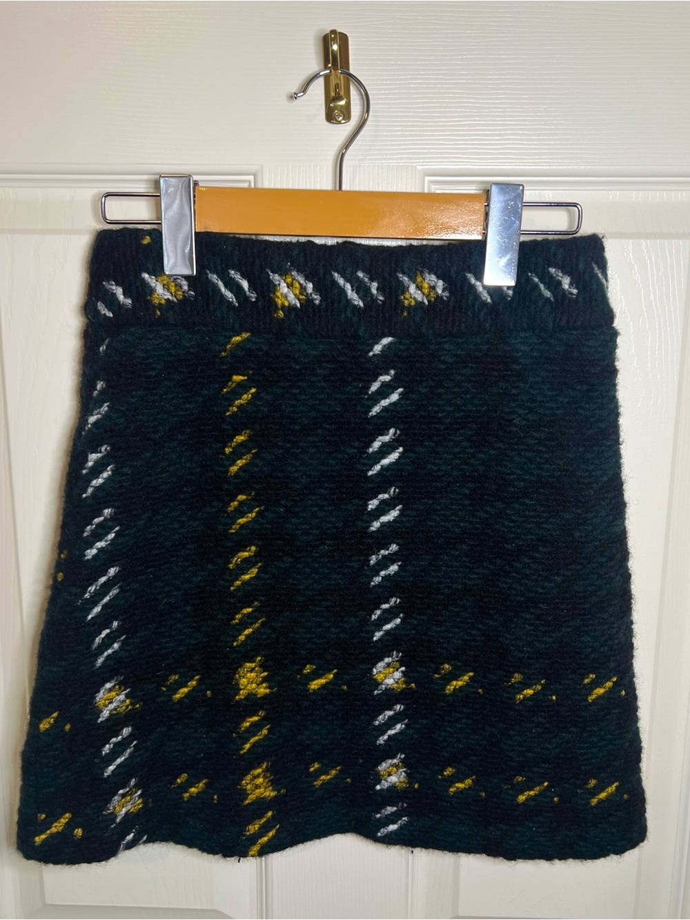 TOPSHOP Women's Wool Blend High Rise Pattern Mini Skirt
